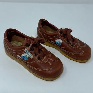 Smurfs Cartoon Vintage Brown Sport Shoes Sneakers Size 7.5 toddler, faux leather